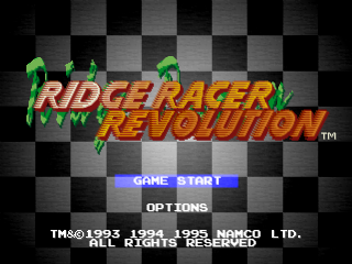 Ridge Racer Revolution title screen for Playstation